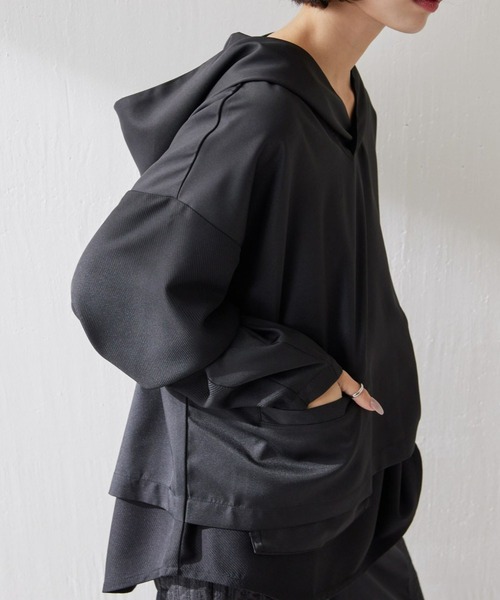 「ear PAPILLONNER」 「sum1 style」プルオーバーパーカー FREE ブラック レディース