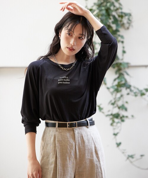 tシャツ シアーロゴロンT/春服/夏服/レイヤード/カジュアル レディース