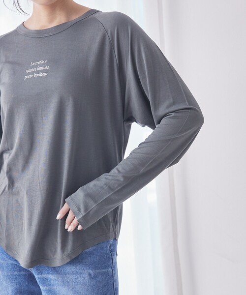 tシャツ シアーロゴロンT/春服/夏服/レイヤード/カジュアル レディース