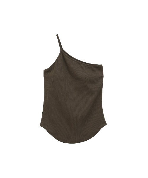 CLANE キャミソール CLANE/クラネ/ONE SHOULDER RIB TANK TOPS