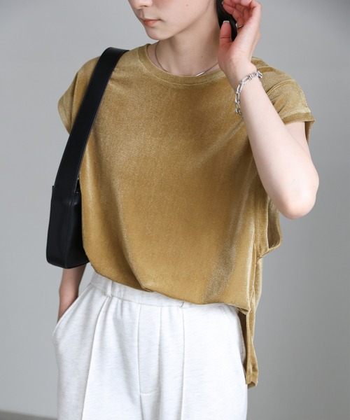 トップス moka select MOCA tシャツ シアーフロッキーフレンチスリーブトップス