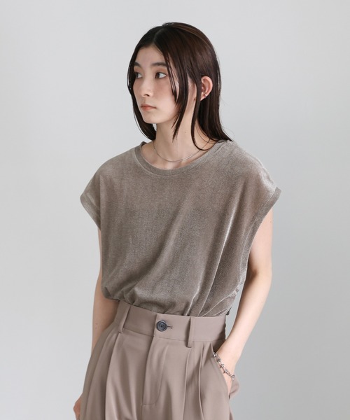トップス moka select MOCA tシャツ シアーフロッキーフレンチスリーブトップス