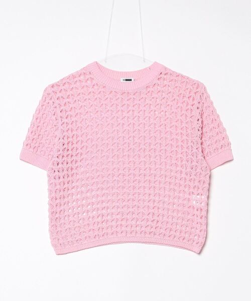 「H　BEAUTY&YOUTH UNITED ARROWS」 半袖ニット FREE ピンク レディース