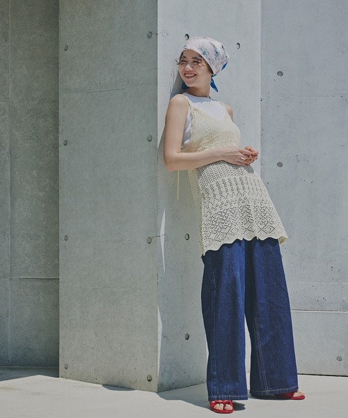 N.Natural Beauty Basic キャミソール カギアミ風ニットビスチェ