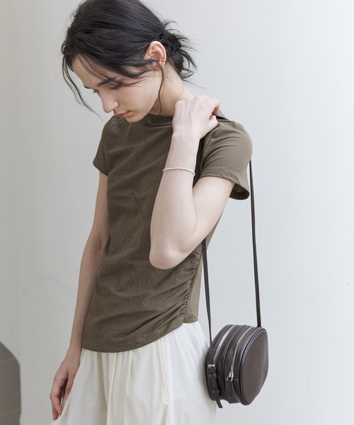 tシャツ 「tageechita」アシンメトリーボードネックスリムTシャツ レディース tageechita tシャツ 「tageechita」アシンメトリーボードネック