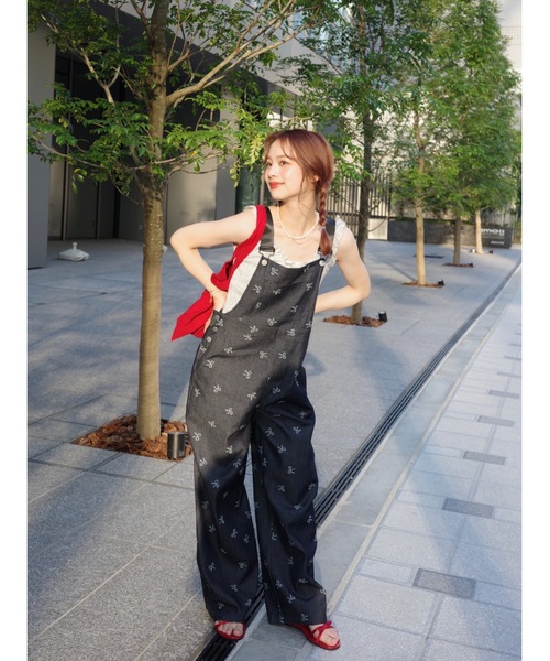 jumelle サロペット オーバーオール ベルトリボンサロペット