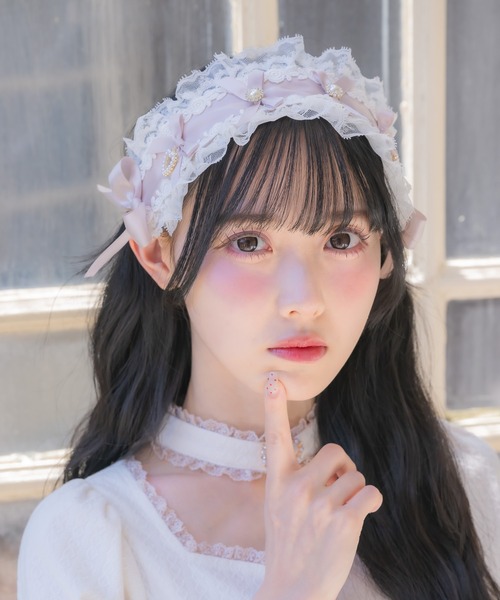 リボンレースヘッドドレス リボンレース ヘッドドレス（バレッタ/ヘアクリップ）｜SPINNS