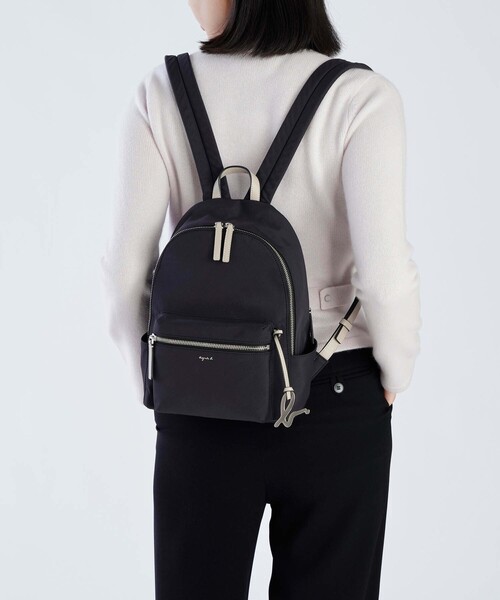 【極美品】agnes b./リュック/ナイロン/BLK/無地/NS24-03 agnes b.（アニエスベー） デイバック リュック ナイロン スモール