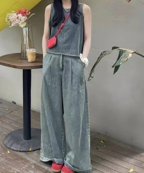 apolina セットアップ Aelina セットアップ デニムセットアップ レディース : ZOZOTOWN Yahoo