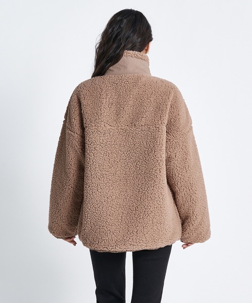 「ROXY」 ジップアップブルゾン LARGE ベージュ レディース_画像6