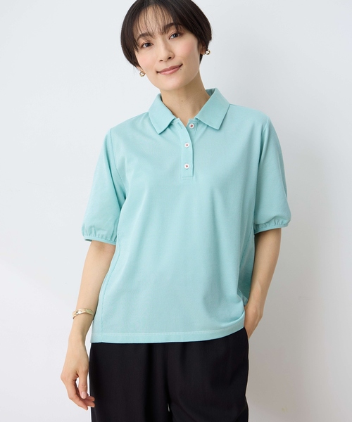ポロシャツ ポロ 「LADIES」サッカー地撥水ポロシャツ レディース adidas ポロシャツ ポロ PLAY GREEN サッカープリント 半袖