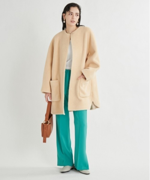 Mila Owen（ミラオーウェン） ノーカラーコート FREE モカ レディース