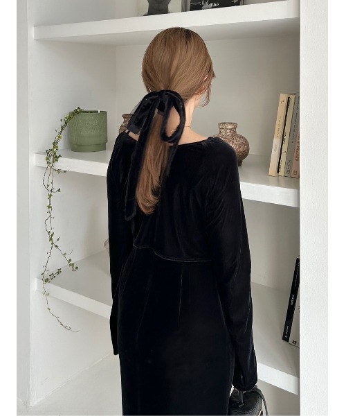 FRAY I.D（フレイ・アイディー） ワンピース シアーベロアカーデ