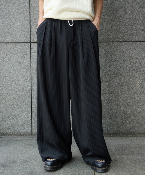 【美品】19SOストライプ スラックス 24/7 easy wide stripe slacks – 19SO