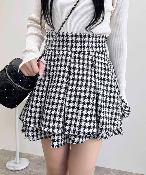 INGNI スカート 「WEB限定」ツイードタックミニフレアスカート