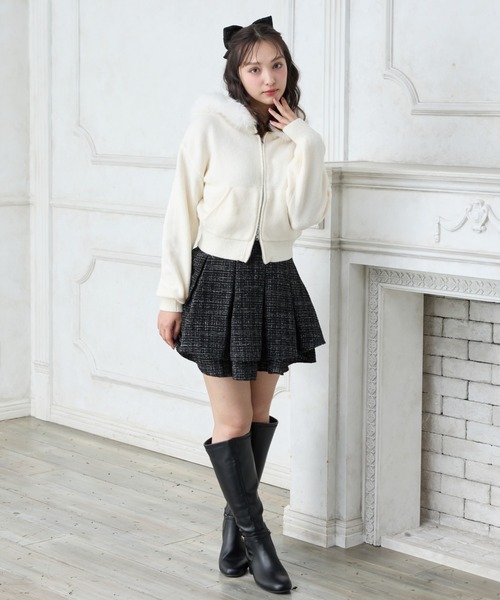 INGNI スカート 「WEB限定」ツイードタックミニフレアスカート