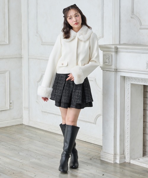 INGNI（イング） スカート 「WEB限定」ツイードタックミニフレア