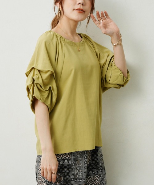 「Chez toi」 半袖ブラウス FREE ピンク レディース_画像2