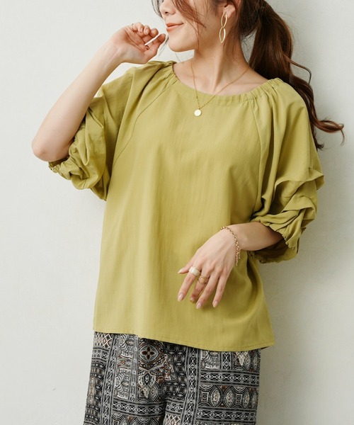 「Chez toi」 半袖ブラウス FREE ピンク レディース_画像5