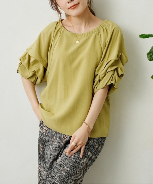 「Chez toi」 半袖ブラウス FREE ピンク レディース_画像6