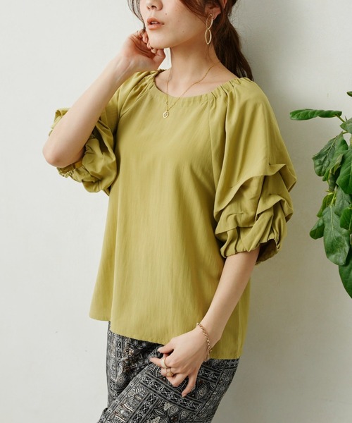 「Chez toi」 半袖ブラウス FREE ピンク レディース_画像8