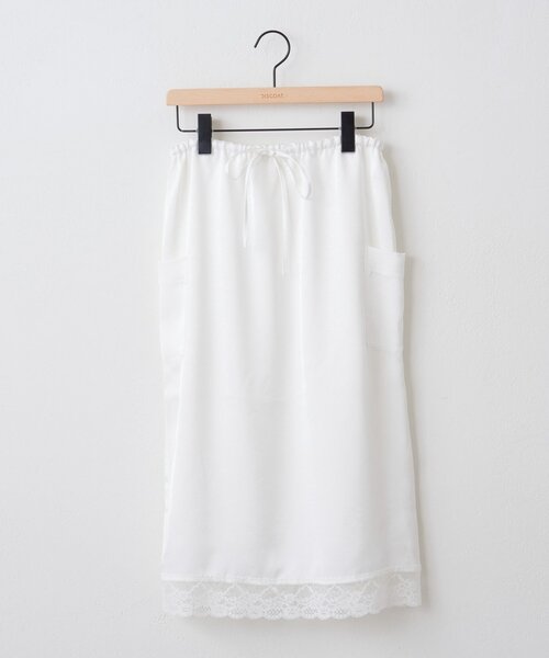 Discoat（ディスコート） スカート 「umm.」裾レースクラッシュサテン