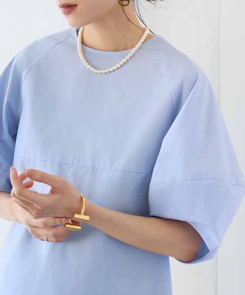 「ELFRANK」 半袖ブラウス FREE ブルー レディース_画像7