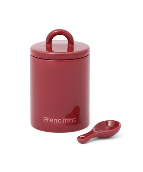 Francfranc（フランフラン） キッチン ロゴ キャニスター レッド