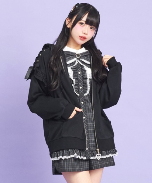 Secret Honey パーカー レースZIPパーカー レディース : ZOZOTOWN