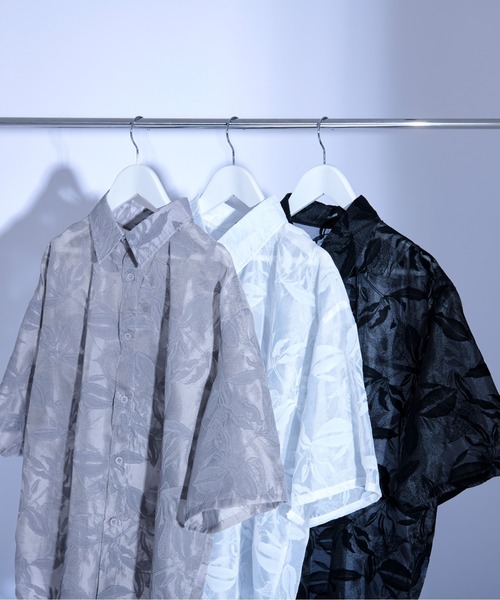 「Ellno Loset」 半袖シャツ SMALL グレー メンズ_画像2