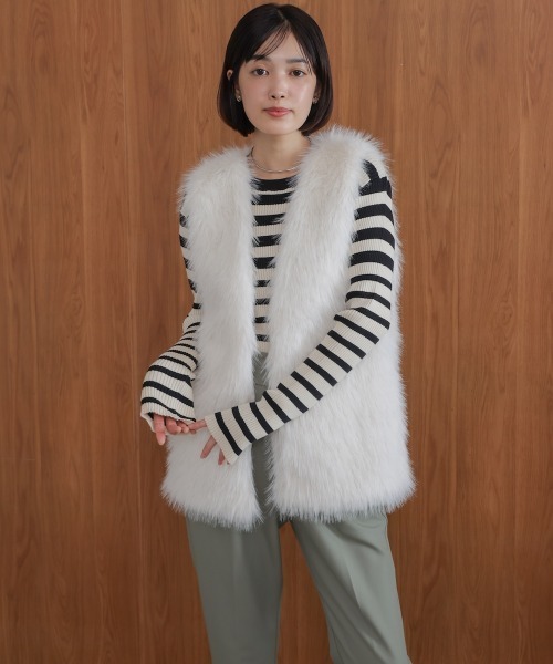 Bou Jeloud（ブージュルード） ベスト ジレ フェイクロングフォックス