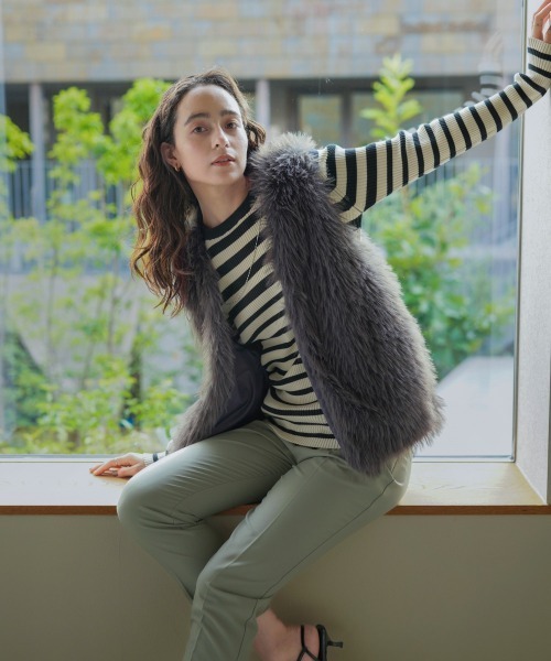 Bou Jeloud（ブージュルード） ベスト ジレ フェイクロングフォックス