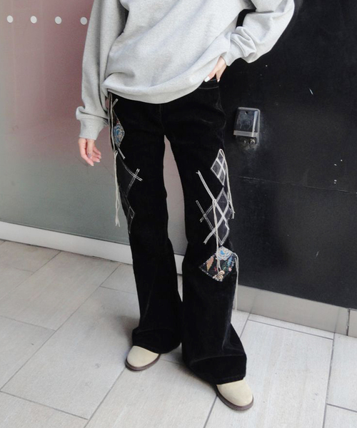 OPEN Yy パンツ 「OPEN YY / オープンワイワイ」 Woven ARGYLE PATCHED