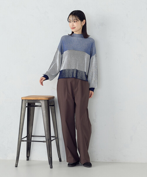 COMME CA ISM（コムサイズム） ニット セーター ストライプ柄ニット