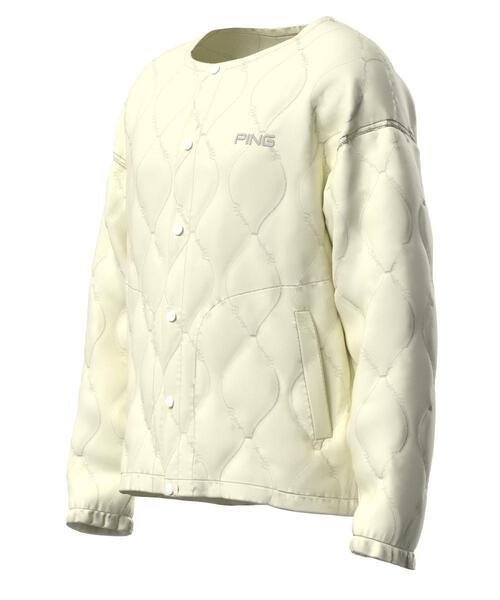 【レッド】ストレッチタフタキルティングノーカラーブルゾン <NATIVE> (MENS) PING APPAREL｜ストレッチタフタキルティングノーカラーブルゾン