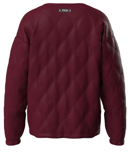 【レッド】ストレッチタフタキルティングノーカラーブルゾン <NATIVE> (MENS) PING（ピン） ブルゾン アウター 「PING APPAREL」ストレッチタフタ