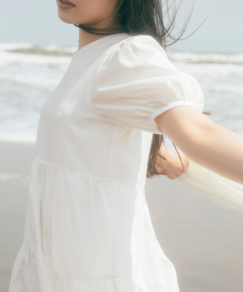 「Lil Ambition」 半袖ワンピース FREE ホワイト レディース_画像8