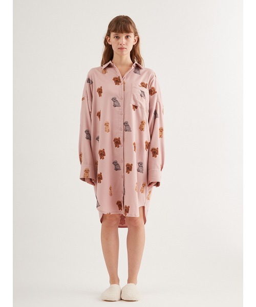 gelato pique（ジェラートピケ） シャツワンピース FREE ピンク