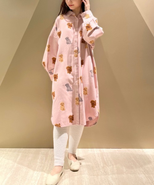 gelato pique（ジェラートピケ） シャツワンピース FREE ピンク