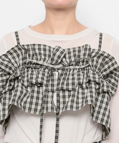 LOWRYS FARM（ローリーズファーム） キャミソール チェックフリル