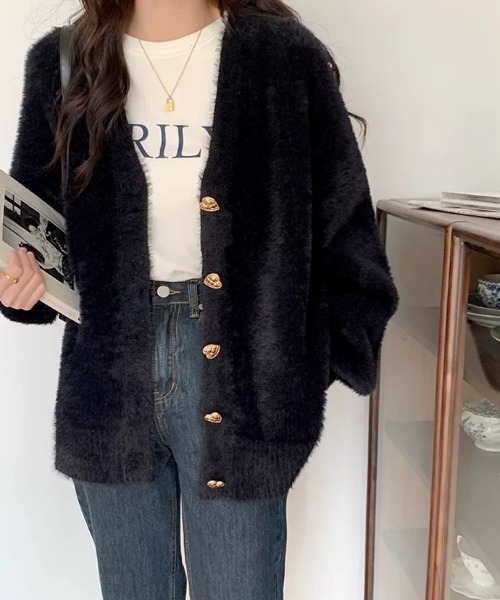 「LADY LIKE」 ニットカーディガン M レッド レディース_画像5