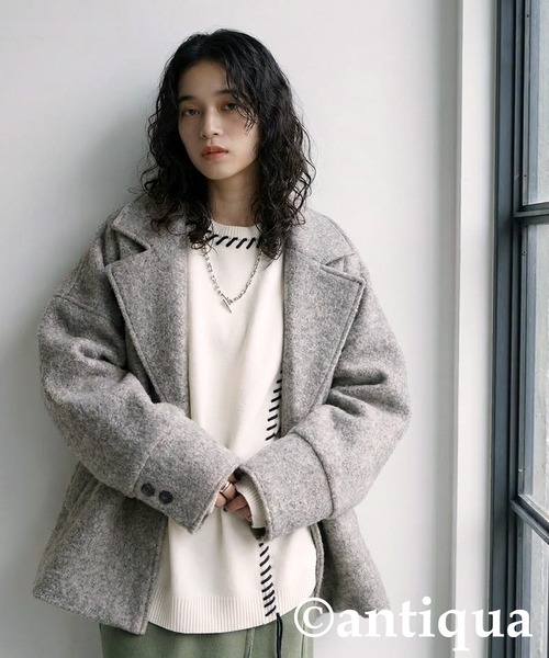 antiqua（アンティカ） ニット セーター 配色ステッチ ニット