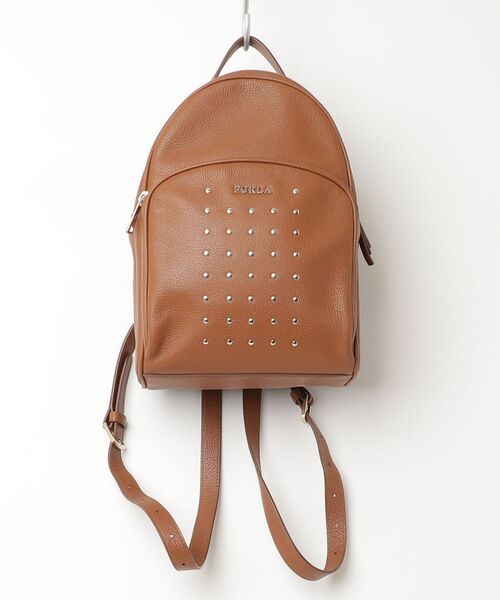 ★美品【FURLAフルラ】レザーリュック 美品 FURLA フルラ レザー ミニリュック バックパック グレージュ 本革