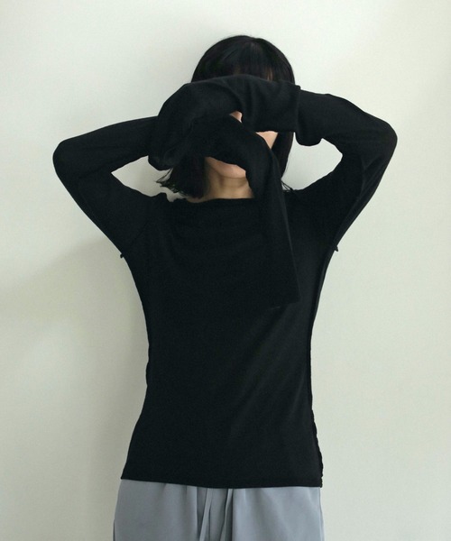 「anuke」 長袖カットソー FREE ブラック レディース_画像5