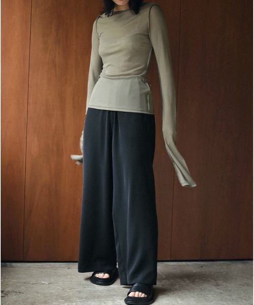 「anuke」 長袖カットソー FREE ブラック レディース_画像7