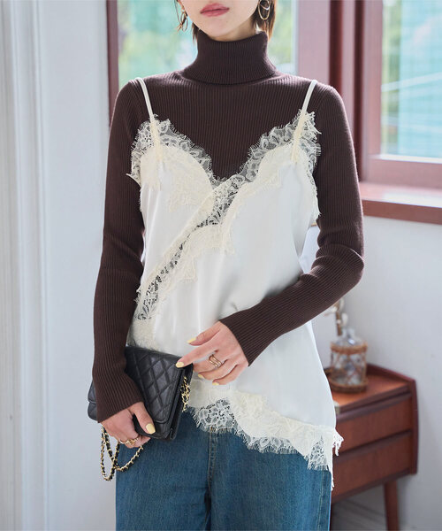 KOBE LETTUCE（神戸レタス） キャミソール サテンレースキャミソール