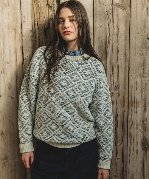 BEAMS+（ビームスプラス） セーター ニット Crew Double Jacquard 