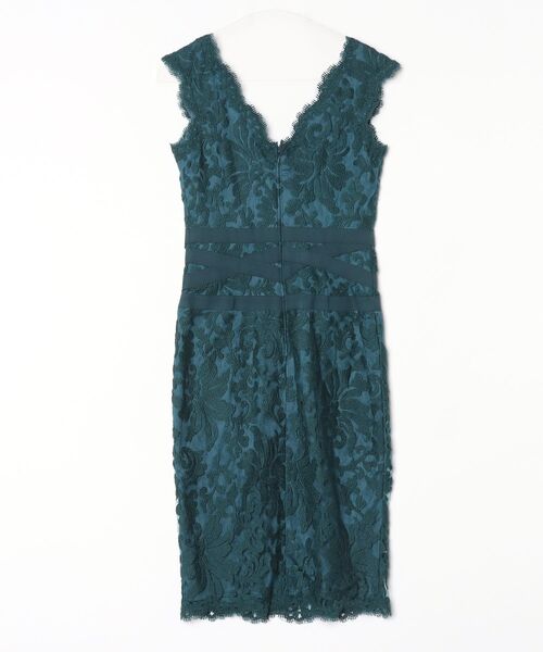 TADASHI SHOJI 総レース ノースリーブワンピース グリーン サイズ2 Tadashi Shoji 」 レースノースリーブワンピース 2 グリーン
