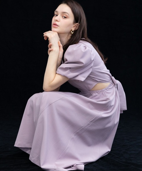 「Cheek」 半袖ワンピース SMALL ネイビー レディース_画像6