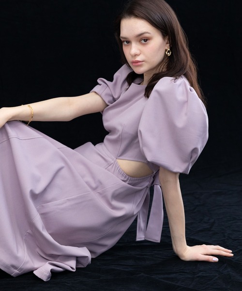 「Cheek」 半袖ワンピース SMALL ネイビー レディース_画像7